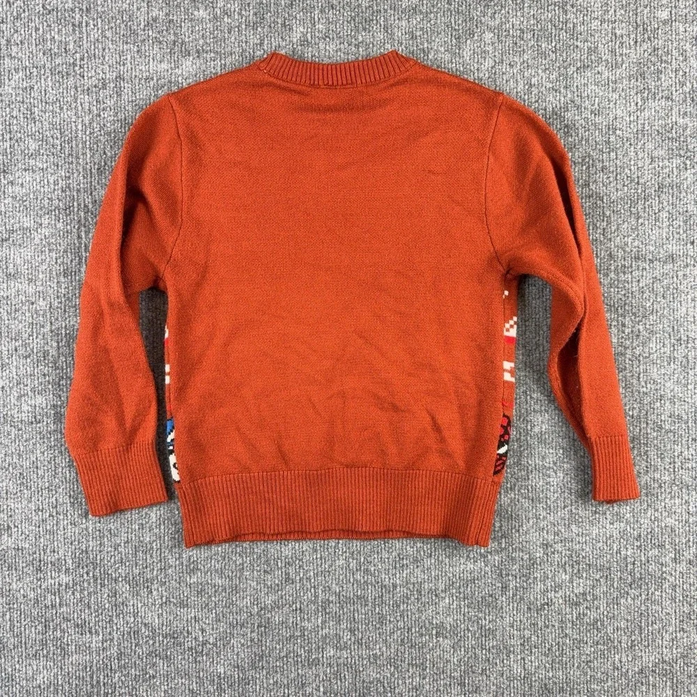 Marvel Sweater Kids XS Orange Fair Isle Spider-Man Captain America Graphic